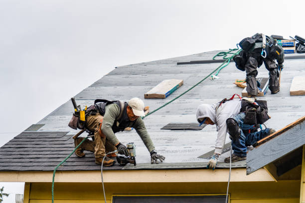 Professional Gutter Installation technician working in Otis Orchards, WA